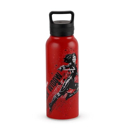 Image of CELLO Kidzbee Aqualoop 3D Black Widow Design Stainless Steel Kids Water Bottle For Daily Use 790 ml, Red | 3D Touch & Feel Print, Single Wall Fridge Safe Rustproof & Leakproof School Kids Water Bottle