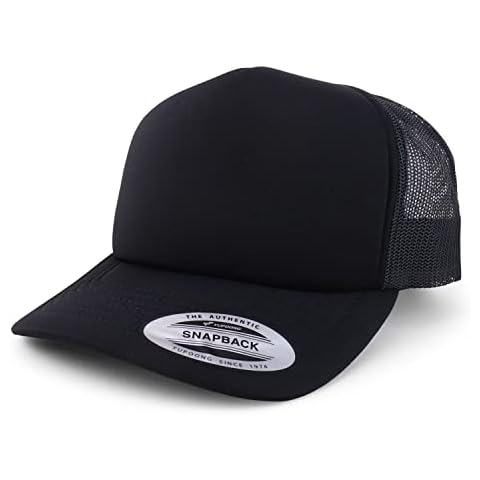 Armycrew XXL Oversize Curved Visor Foam Trucker Mesh Snapback Cap - Black - 2XL Cover
