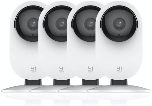 YI 4pc Security Home Camera, 1080p WiFi Smart Indoor Nanny IP Cam with Night Vision, 2-Way Audio, Motion Detection, Phone App, Pet Cat Dog Cam – Works with Alexa and Google