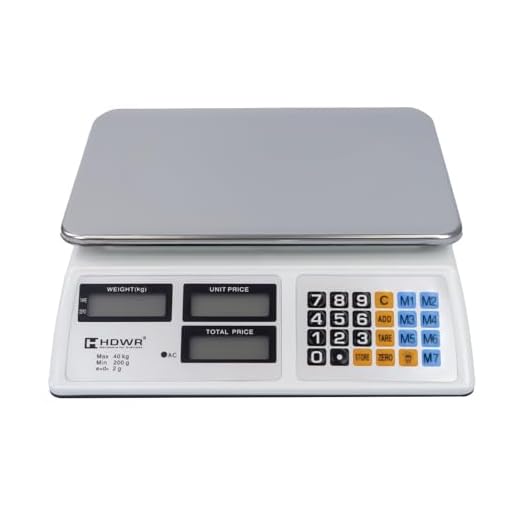 Báscula de Tienda, Electrónica, Pantalla Digital, Capacidad de Carga de hasta 40 kg, 3 Pantallas, Dimensiones de la Plataforma 32 x 23 cm, Báscula de Tara, Precisión de 2 Gramos, HDWR wagPRO-S40