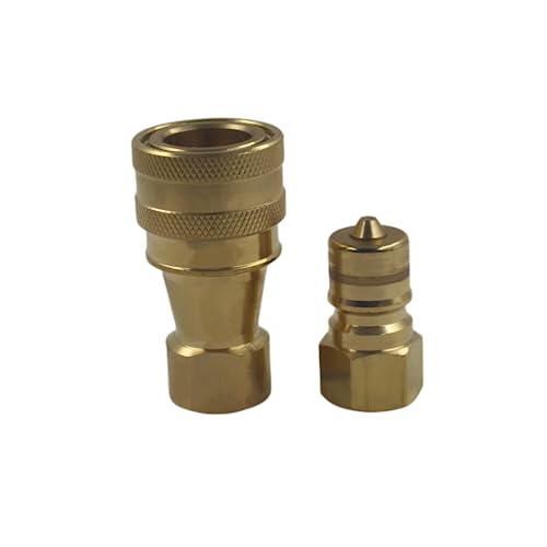 Image of LX-KZD 3 /8'' NPT ISO7241-B Brass Valve With FKM Seal Quick Disconnect Hydraulic Couples