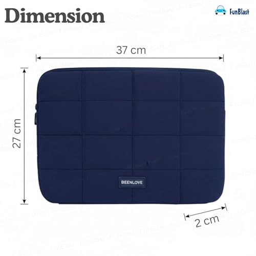 Image of FunBlast Padded Laptop Cover Bag - Laptop Sleeve Bag, Multifunctional Shockproof, Waterproof Laptop Case, 14 Inches Business Bags for Business, Travel, College (Navyblue)