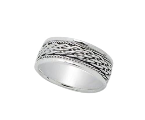 Bague homme argent 925 tressé Treasure Bay anneau chic et robuste