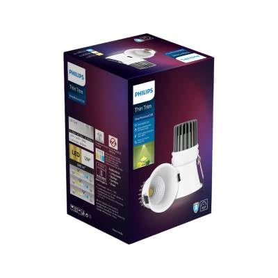 PHILIPS 12W Thin Trim Deep Recessed COB LED Downlight – Neutral White (4000K) | 24° Focused Beam | Slim Anti-Glare Ceiling Light | High Lumen, Energy Efficient LED Fixture – White Round Design-picture-35