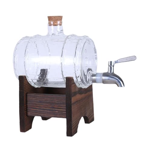 JISADER Dispenser Da Tavolo per Botti di Vino con Botte di Vetro per Botte di Birra per Feste All'aperto in
