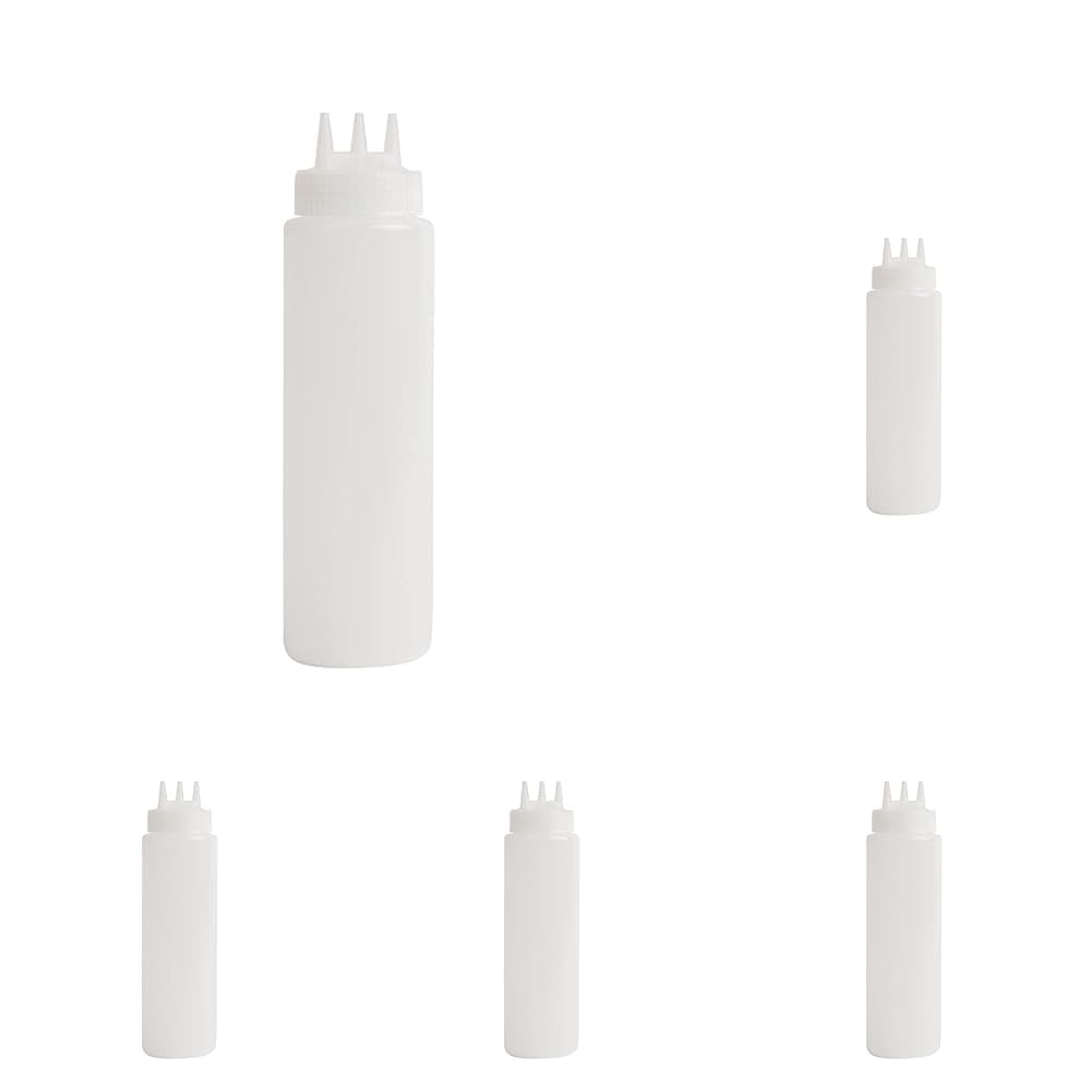 Bouteille souple transparente Vogue CW725 avec 3 embouts 680g x5