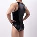Cambkatl Men's Faux Leather Wrestling Singlet Jockstraps Corssover Sissy One-Piece Jumpsuit Stretch Leotard Bodysuit