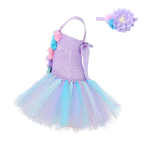 Vestido de princesa sin picaduras para piel sensible de niña pequeña con diadema 4