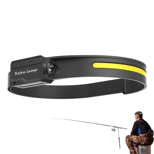 SENZZ Night Buddy Headlight - USB Rechargeable Headlamp | Adjustable 400 Headlamp | 5 Gears Portable Headlight | Waterproof Headlights for Fishing | Hard Hat Light | Silicone Head Lamp for Hunting