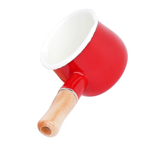 STOBAZA Enamel Pan Portable Japanese Style Sauce Pan for Food Lightweight Easy to Clean for Soup Noodles Compatible Induction Gas Cookers