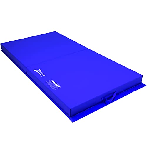 Z Athletic 6\'x3\'x4\" Gymnastics, Tumbling, Martial Arts Open Cell Foam Exercise Mat (Blue)