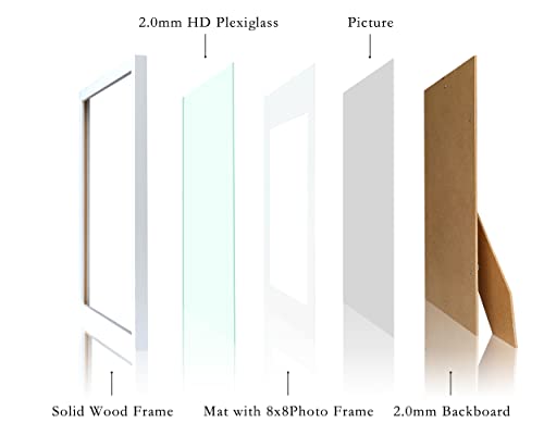 BOJIN 8x8 Fotorahmen ohne Matte, für 15 x 15 cm Fotorahmen mit Matte 8x8 White-4 Pack – Bild 6