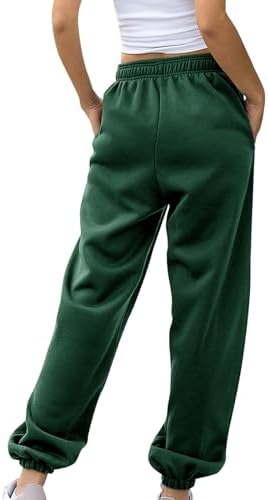 Womens Casual Joggers Cotton Sweatpants,Women Solid Color Trendy Athletic Pants,High Waisted Cute Sport Clothes