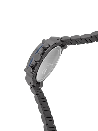 Image of French Connection Astro Multifunction Blue Round Dial Stainless Steel Strap | Casual | Premium | See Through Feature | Sunray Feature Wrist Watch for Men - FCH18GNM