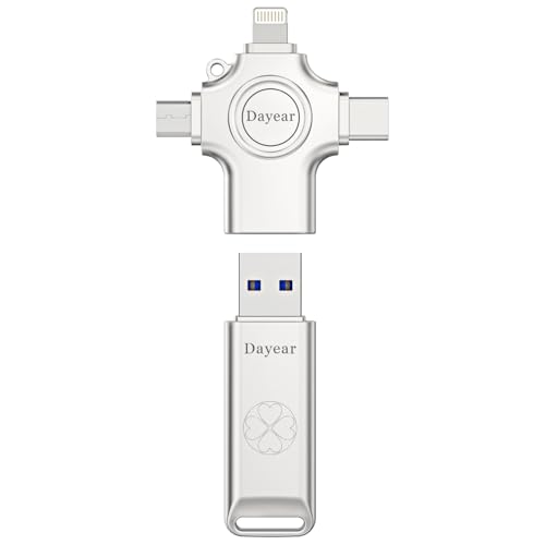 Clé USB 4 en 1 pour sauvegarde de photos vidéos, clé USB C 64 Go iPhone Android PC