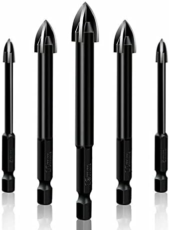 Efficient Universal Drilling Tool,Multi-Function Triangle Cross Alloy Drill Bit Tip Tools,Titanium Combination Drill Tap Bits Set,Metal, Wood (Black)