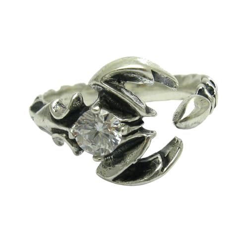 Bague en argent massif 925 Scorpion avec oxyde de zirconium étincelant pour homme élégant