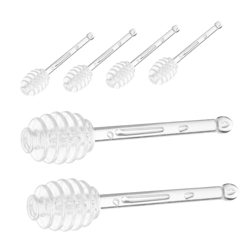 JECOMPRIS 6 Palitos para Miel Transparentes Cucharas Agitadoras para Miel Varitas para Mezclar Jarabes y Mermeladas Utensilios Versátiles para Cocina Té y Cócteles Paquete Reutilizable