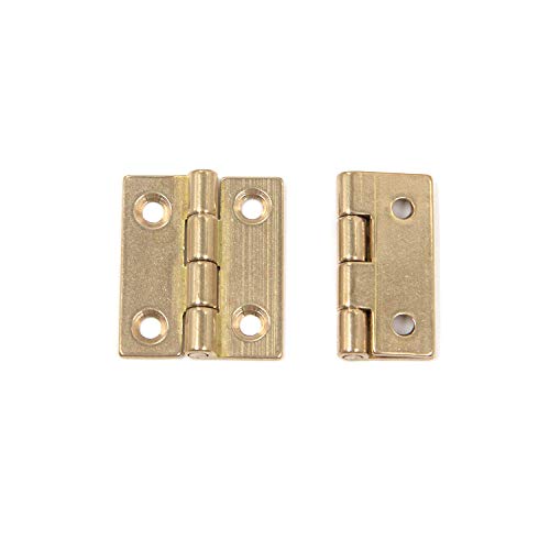 Brass Hinges Mcredy Box Hinge Gold Small Brass Hinges With Mounting Screws Butt Hinges 1 Inch Pack Of 6 #TOP1
