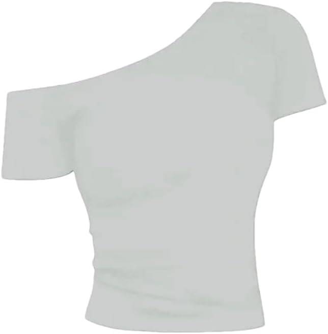 Women Slimming T-Shirt Women's Off-The-Shoulder Long Sleeve Top Solid Color Blouses
