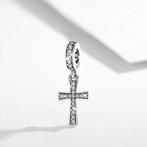 Vito Sterling Silver Dangle Cz Cross Charms For Bracelets Necklace, 925 European Beads Cubic Zirconia Charm For Jewelry Making Gift For Teen Girls Women #TOP2