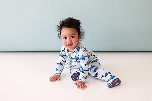 Posh Peanut Baby Rompers Pajamas - Newborn Sleepers Boy Clothes - Kids One Piece Pj - Soft Viscose From Bamboo (Sharks Footie Zippered, 3-6 Months) #TOP3