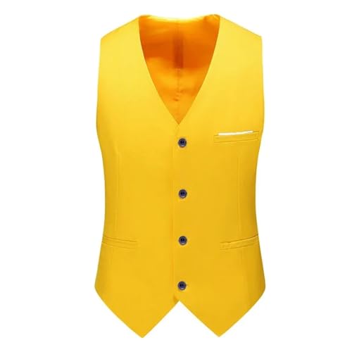 Hndudnff Men's Four Seasons Solid Color Business Casual Suit Vest Groom Wedding Party Vest