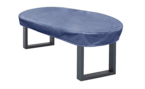KaufPirat Premium Tarpaulin Oval 140 x 85 x 15 cm Garden Furniture Garden Table Cover Protective Cover 6,000 mm Water Resistance Anthracite