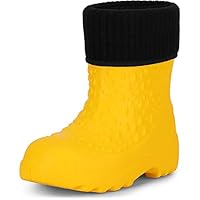 Ladeheid Children's Girl's Boy's EVA Light Wellington Boots Rainy Wellies Rain Boots LADW006 (Yellow 1032, 2/2.5 UK)