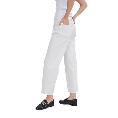 ASSUAL Womens Jeans, Ankle Straight Leg Relaxed Denim Pants, Casual Slim Mid-Rise Cropped Jeans with Pockets4