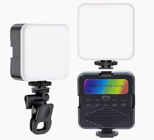 Image of Rechargeable LED Pocket Video Light with Clip, Dimmable Selfie & Photography Fill Light, Type-C Charging, 3200K-6500K Adjustable Brightness for Mobile, Tablet, Laptop, DSLR Camera