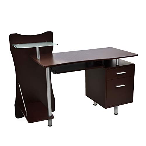 [Prime] 51" Techni Mobili Computer Desk w/ File Cabinet & Printer Shelf (Brown) - image 5