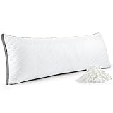 Rainmr Shredded Memory Foam Full Body Pillow, Long Hugging Bed Pillows for Adults, Breathable Extra-Firm Large Pillow for Side Sleep, Big Support Body Pillow for Sleeping (20 x 54 Inches)