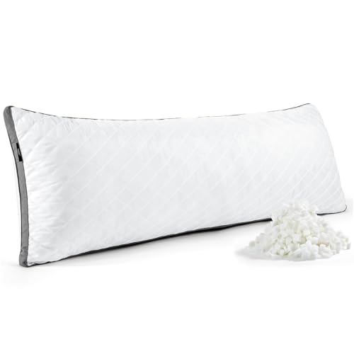 Rainmr Shredded Memory Foam Body Pillow 20x54