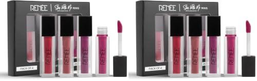 Image of RENEE Stay With Me Mini Matte Lip Color Juicy Berries 2ml Each| Long Lasting, Light Weight & Non Transfer Formula| Water & Smudge Proof (Pack of 2)