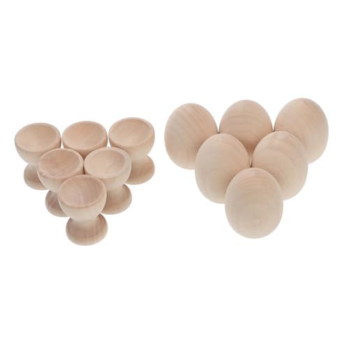 Cabilock 1Set Wooden Egg Holders for Natural Wood Egg Display Stand for Crafts and Family Activities Encourages Creativity and Skill Development