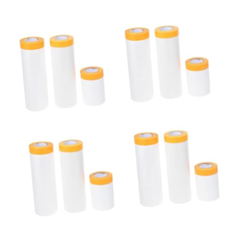 Veemoon 12 Rollos Película de pintura cinta de pintura para decorar papel de enmascaramiento de en aerosol blanco