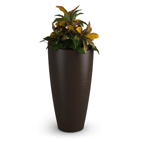 Mayne Modesto 32-Inch Tall Planter  Weather-Resistant Planter for Flowers  Durable Indoor/Outdoor Design for Patio, Porch, or Entryway