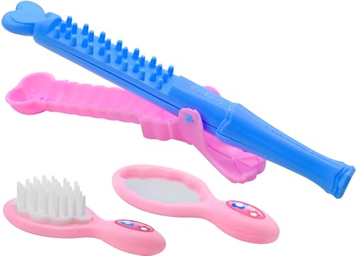 Image of Tickles Doll with Hair Accessories Set Plastic Toy for Kids Girls Birthday Gifts (Color: Blue)
