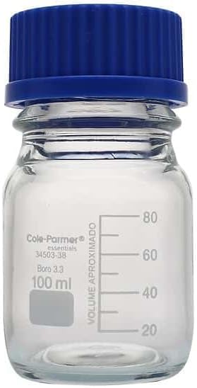 Cole-Parmer Glass Media Bottles, Class A, Round, 250 mL (8.5 oz): 10/Pk