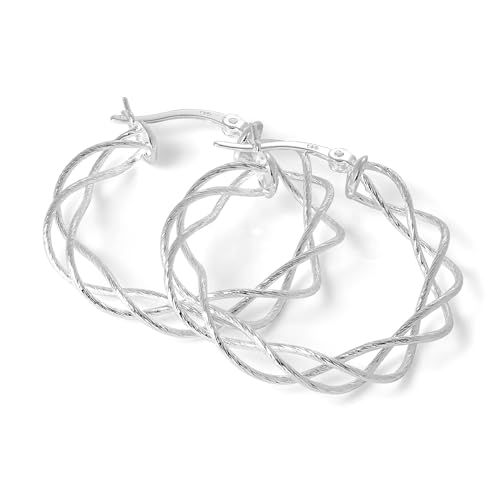 Créoles Torsadées Argent 925/1000 - Boucles d'Oreilles Légères et Hypoallergéniques 3cm