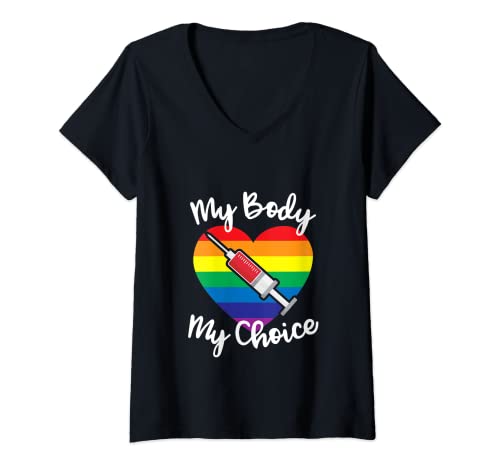 Mujer My Body My Choice Vaccine Shirt Vaccine Shirts Women Funny Camiseta Cuello V