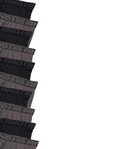 AND1 Mens Boxer Briefs - 10 Pack Performance Stretch Mens Underwear Long Leg Boxers for Men with Contour Pouch (Sizes: S-3XL)2