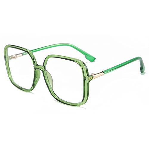Image of Blue Light Blocking Glasses Oversized Square Frame Women /Men Anti Eyestrain Computer Eyeglasses L3000A