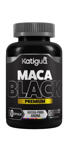 Maca Peruana, Negra Premium, Andina, Sem sabor, Vegan products, Katiguá, 60 Cápsulas de 500mg, Preto