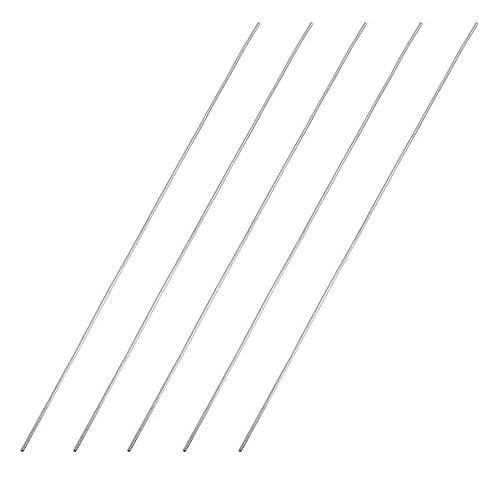 TA-VIGOR 5Pcs 1mm x 150mm Stainless Steel Round Rods, Metal Solid Round Shaft Rods Lathe Bar Stock for DIY Crafts Car Helicopter Airplane Model