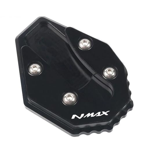 オートバイ CNC キックスタンドパッドに適合するヤマハ に適合するNMAX155 NMAX125 2020-2023 サイドスタンドスタンド延長引伸アクセサリー 通り(Black)