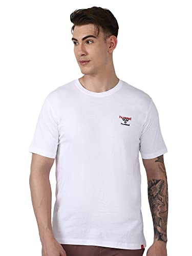 Image of hummel Champ Round Neck Cotton Rich Half Sleeve Solid Regular fit Cottonpoly T-Shirt for Men Comfortable Soft Breathable Fabric Stretchable for Everyday Use Ideal for Casualwear