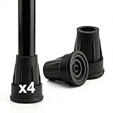 PEPE Mobility Gommini per Stampelle e Bastoni (x4, Tubo 17–19 mm), Puntali in Gomma Antiscivolo di Ricambio per Stampelle Ortopediche