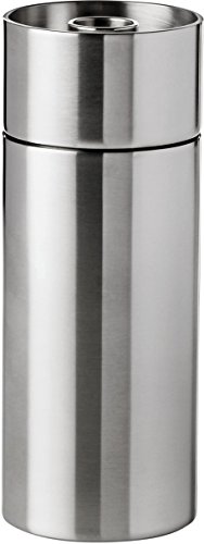 Stelton Salzmühle aus Edelstahl, danish design von Arne Jacobsen aus der Cylinda line, W:13 CM L:18 CM H:10 CM